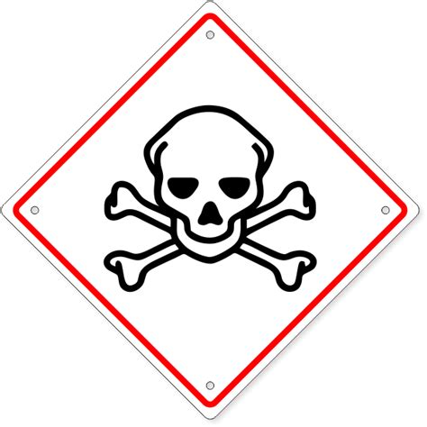 GHS Toxic Skull & Crossbones Hazard Plastic Sign | 10" x 10" | HC Brands