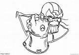 Drawing Of Thanos With The Infinity Gauntlet coloring Page sketch template