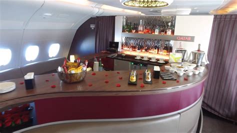 Qatar Airways A380 First Class and Business Class onboard bar. - YouTube