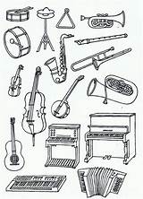 Pin By Pinner On Muziek  Music coloring Musical Instruments Drawing sketch template