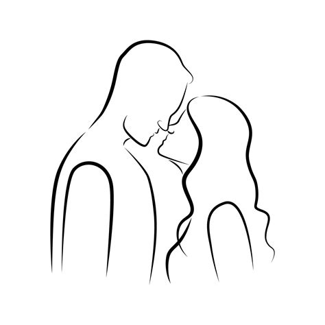 Hugging Lovers in Linear Style 19022413 Vector Art at Vecteezy