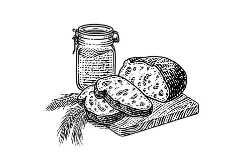 Bread and sourdough | Pen art drawings, Lino print, Screen printing