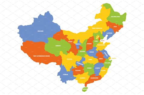 China - map of provinces | Illustrations ~ Creative Market