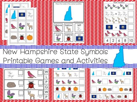 30 New Hampshire State Symbols Themed Learning Games Download. - Etsy | State symbols, Alphabet ...