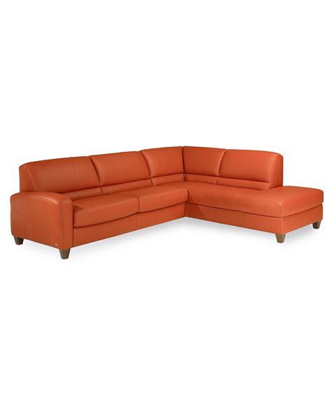 Renata Leather Sectional Sofa Bed, 2 Piece Sleeper 111W x 91D x 34H - Furniture - Macy's ...