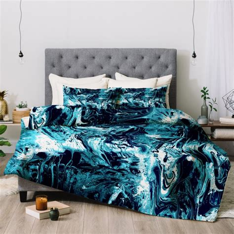 Cayenablanca Blue Marble Comforter by Deny Designs | Marble comforter ...