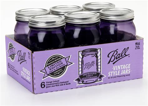 Ball Quart (32oz) Heritage Purple Mason Jars 6 Pack - Home - Kitchen ...