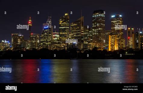 Sydney Skyline by Night Stock Photo - Alamy