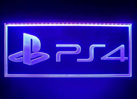 Large PlayStation 4 LED Sign Neon Light Color Changing GAME ROOM PS4 ...