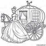 Cinderella coloring Page In Her carriage Download Or Print For Free sketch template