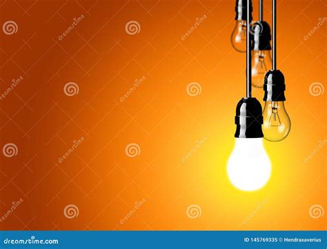 Incandescent Light Bulbs Background Stock Illustration - Illustration ...