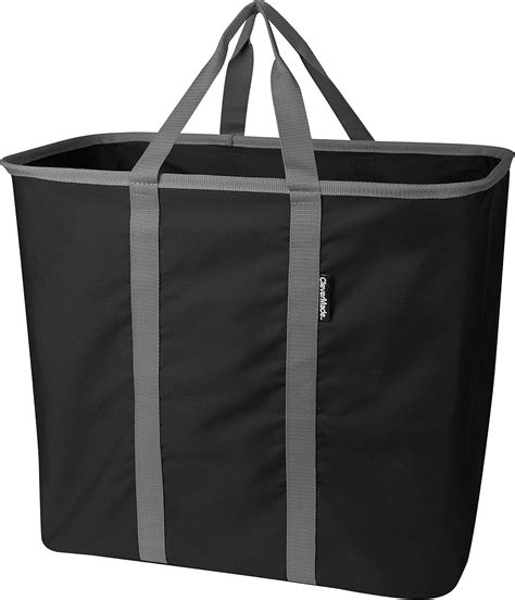 CleverMade Collapsible Laundry Tote, Large Foldable Clothes Hamper Bag, LaundryCaddy CarryAll XL ...