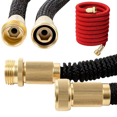 Expandable 3 TIMES Flexible Garden Water Hose Pipe Solid Brass Fittings ...