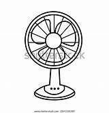 Electric Fan Coloring Worksheet Page Stock Illustration  sketch template