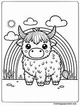9 Easy Highland Cow Coloring Pages sketch template