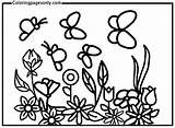 Garden Butterflies Coloring Page  Free Printable Pages sketch template