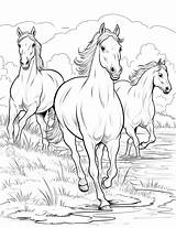 Premium Photo  Coloring Pages horses Running Free Printable coloring sketch template