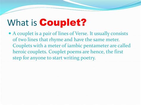 PPT - Couplet PowerPoint Presentation, free download - ID:2181489