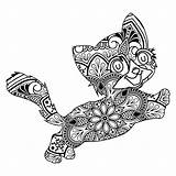 Little Cat Jumping Mandala coloring Page  Download Print Or Color sketch template