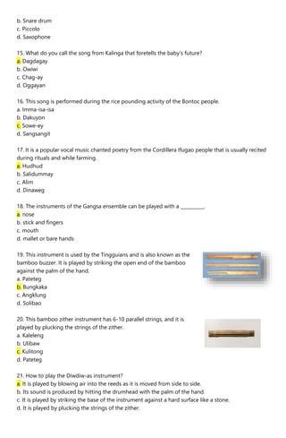 1st Q. Exam Grade 7 - English, Computer, MAPEH & ESP | PDF