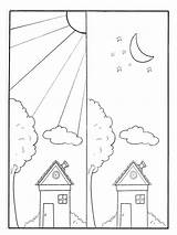 Day And Night coloring Pages sketch template