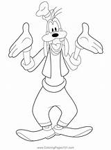 Happy Goofy Coloring Page For Kids  Free Printable sketch template