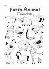 Farm Animals Coloring Pages Preschool sketch template