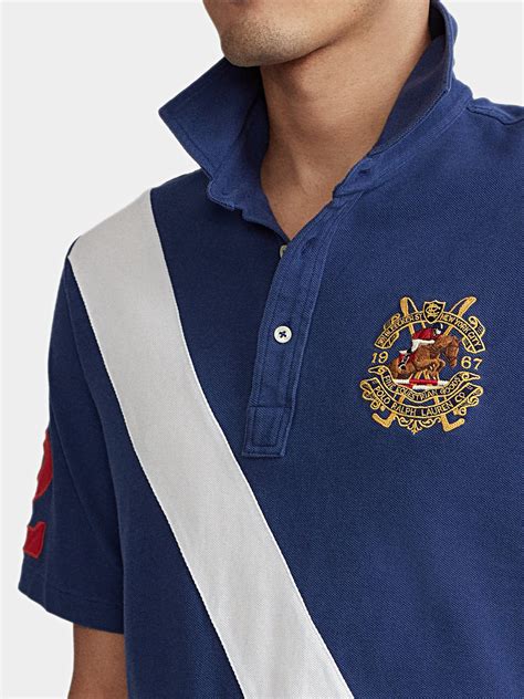 Blue polo-shirt with logo embroidery brand POLO RALPH LAUREN ...