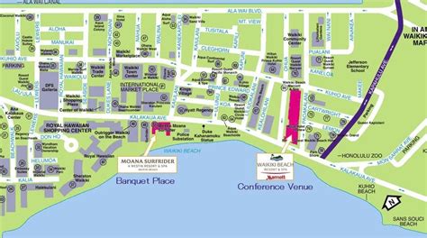 Conference Venue | Waikiki beach map, Waikiki map, Waikiki beach