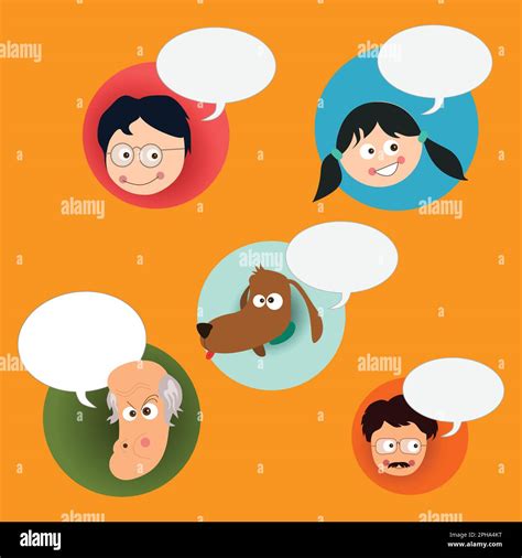 Cartoon people social media bubble hi-res stock photography and images ...