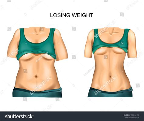 Vector Illustration Weight Loss Before After Stock Vector (Royalty Free ...