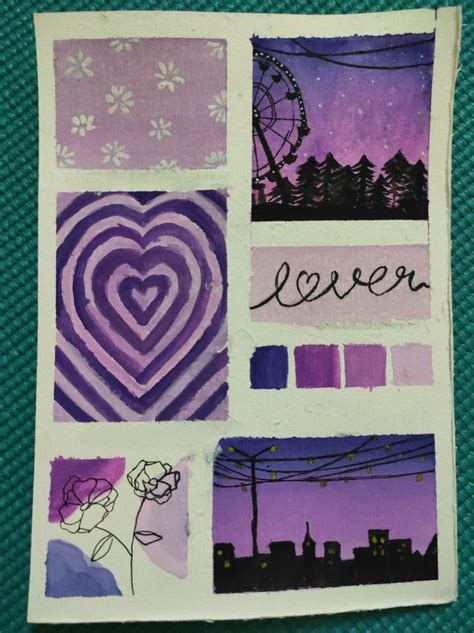 purple aesthetic moodboard | Purple painting, Small canvas art, Purple art