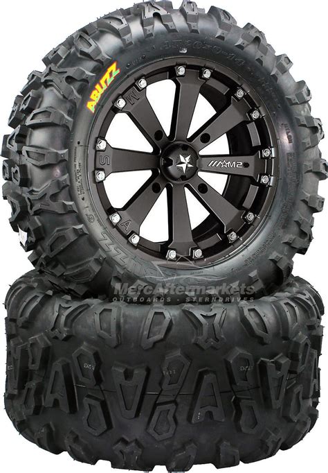 MSA M20 Kore 14" ATV/UTV Wheels on 26" Maxxis Abuzz Tires Kawasaki Teryx | eBay