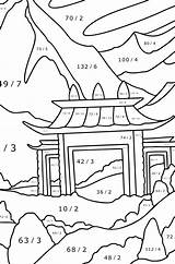 Gateway To The Buddhist monastery Coloring Page  Color Online sketch template