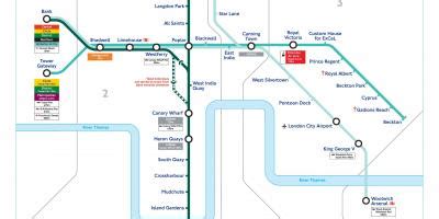 Dlr London map - Dlr map of London (England)