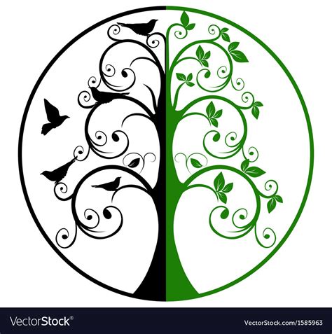 Tree life and death Royalty Free Vector Image - VectorStock