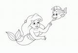 Printable baby ariel coloring Pages 499966 sketch template