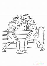 Boxers Fighting  Coloring Pages For Kids sketch template