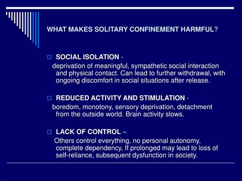 PPT - PSYCHOLOGICAL EFFECTS OF SOLITARY CONFINEMENT AND SECLUSION ...