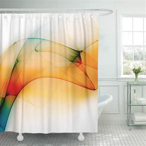 KSADK Orange Graphic Abstract Yellow Technology Cool Modern Wave Clean Creative Clear Shower ...
