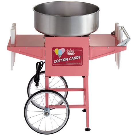 Carnival King CCM21CT Cotton Candy Machine with 21" Stainless Steel Bowl and Cart - 110V, 1050W