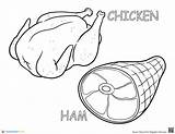 Meat Coloring Page Worksheet sketch template