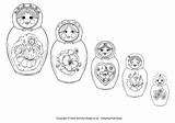 Russian Nesting Doll Coloring Pages Printable Sketch Page sketch template