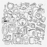 Coloring Page With A Bunch Of Different Appliances Outline Sketch  sketch template