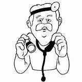 Doctor With Stethoscope Coloring Page sketch template