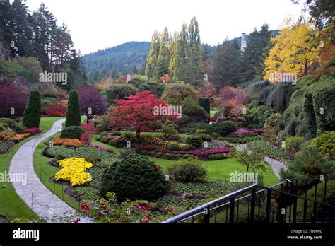 Beautiful Autumn Sunken Garden in the Butchart gardens Stock Photo - Alamy