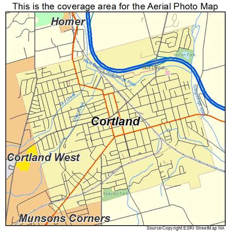 Aerial Photography Map of Cortland, NY New York