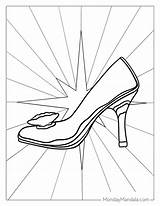 Cinderella Glass Slipper Coloring Page Sketch Coloring sketch template