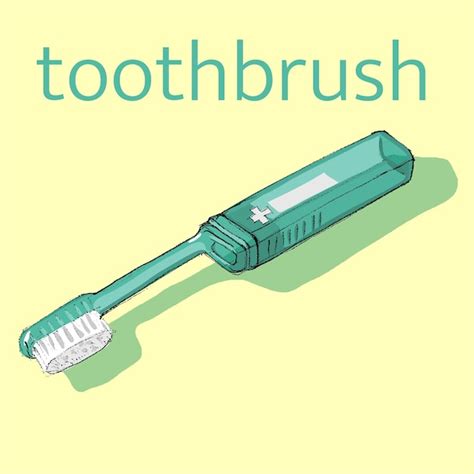 Premium Vector | Portable toothbrush drawing sketch pencil style