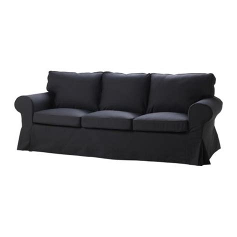IKEA Ektorp 3 Seat Sofa SLIPCOVER Cover IDEMO BLACK Cotton